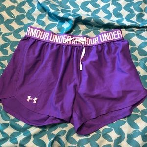 Purple under armour shorts